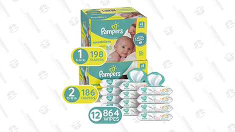 Pampers Baby Diapers and Wipes Starter Kit | $98 | Amazon | Clip $25 coupon